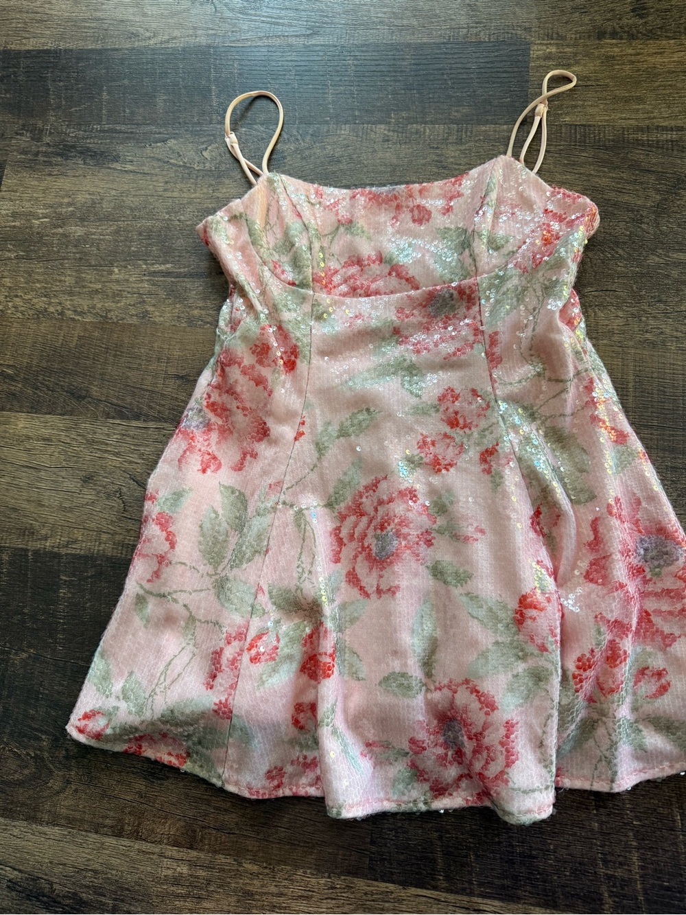 Windsor Pink Floral Sequin Mini Dress
